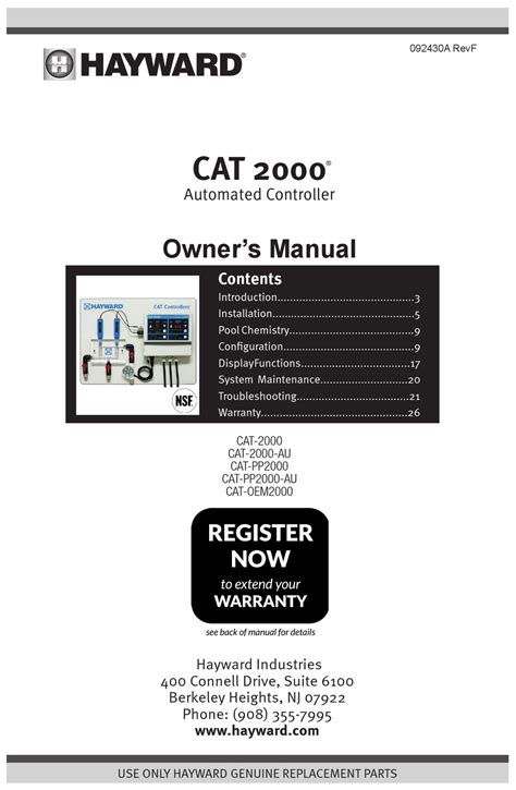 hayward cat 2000 and saline junction box|hayward cat 2000 manual pdf.